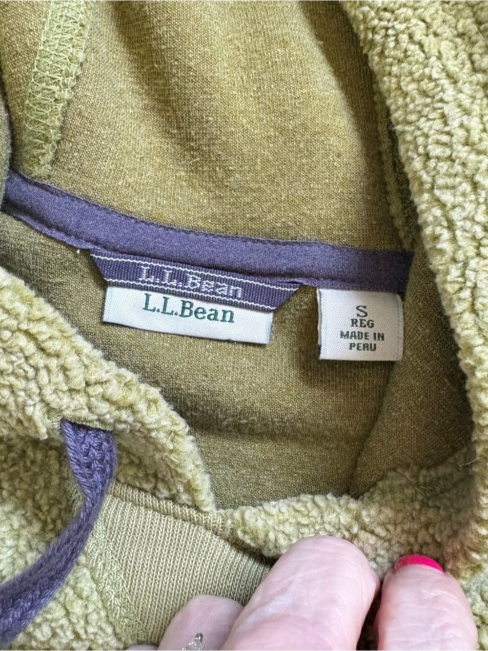 VTG ll bean tumbled fleece pullover hoodie - Picture 3 of 4